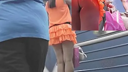 Peeking up hawt coral mini petticoat