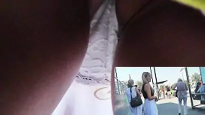 Beauty proudly shows her hawt legs up petticoat