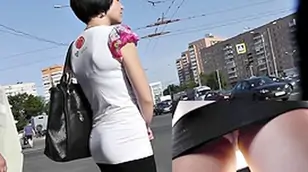 Astonishing view up taut mini petticoat