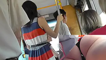 Great upskirt collection of the skinny blonde lady